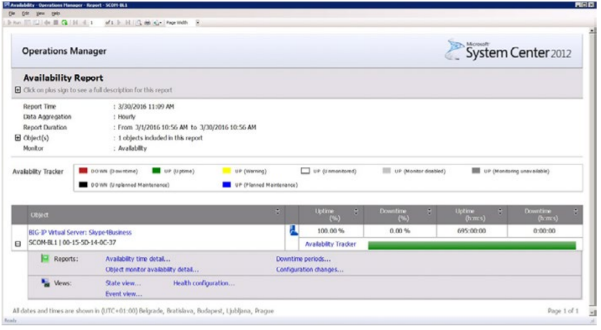 F5 BIG-IP Virtual Servers Availability report