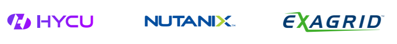 Logotipos de HYCU, Nutanix y EXAGRID