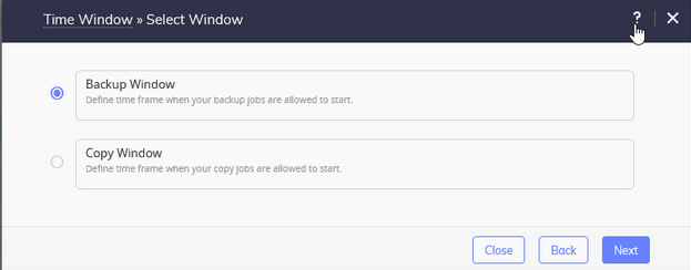 Option to specify desired schedule window for secondary copies