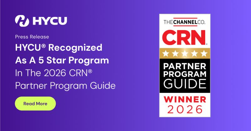 HYCU Global Partner Program honored by CRN research team for strength and breadth of partner program offerings
