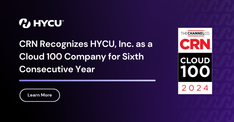 CRN Recognizes HYCU, Inc. as a Cloud 100 Company for 2024 og
