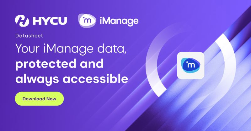 Your iManage data, protected and always accessible