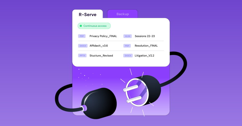 HYCU R-Serve provides continuous, independent access to protected iManage Cloud documents.