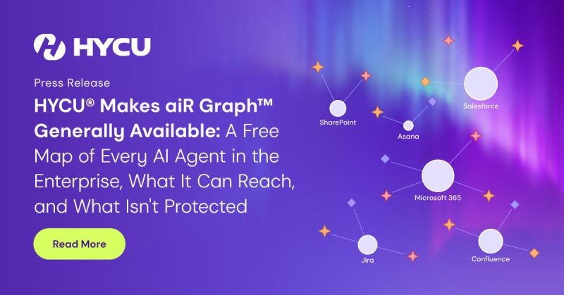 HYCU announces aiR Graph GA, linking AI agents to M365, Salesforce, SharePoint, Jira, Confluence, Asana, and many more applications.