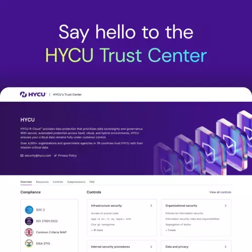 New HYCU Trust Center Gives Customers and Prospects Direct Access to Real-Time Security Information 