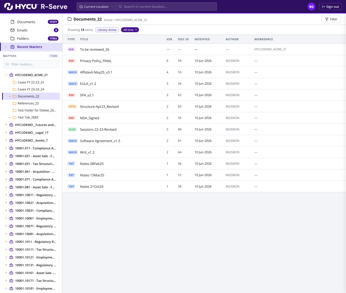 HYCU R-Serve UI screenshot